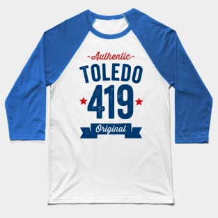 Authentic Toledo 419 Area Code Baseball T-Shirt